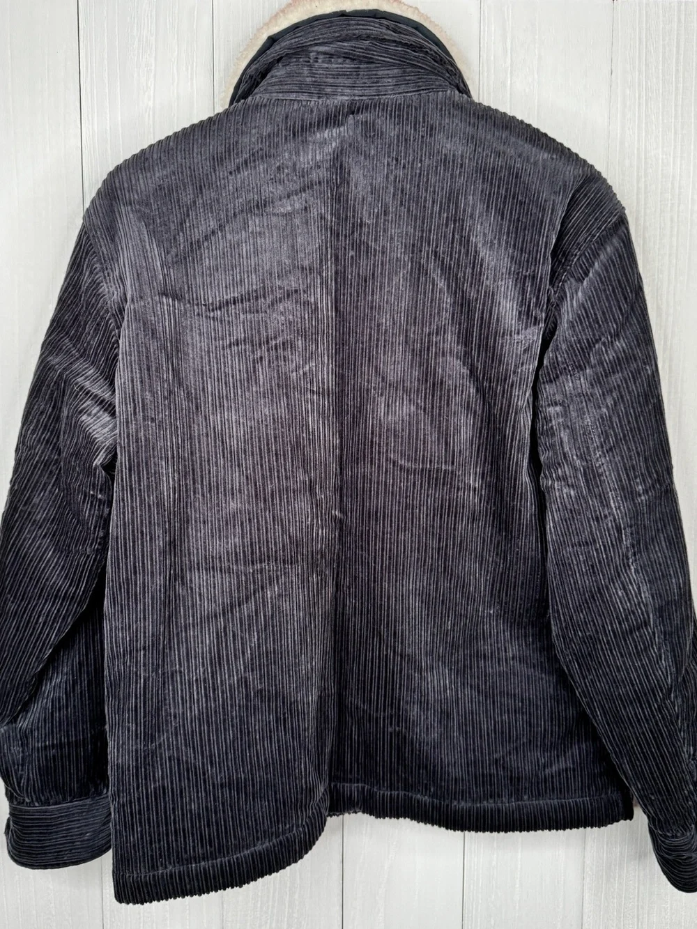 H&M Navy Corduroy Jacket with Detachable Sherpa Collar - Picture 9 of 9